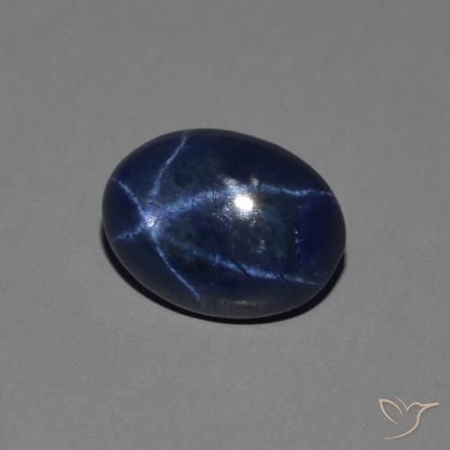 Saphir étoilé Bleu foncé naturelle ovale, 1.44 ct, Opaque