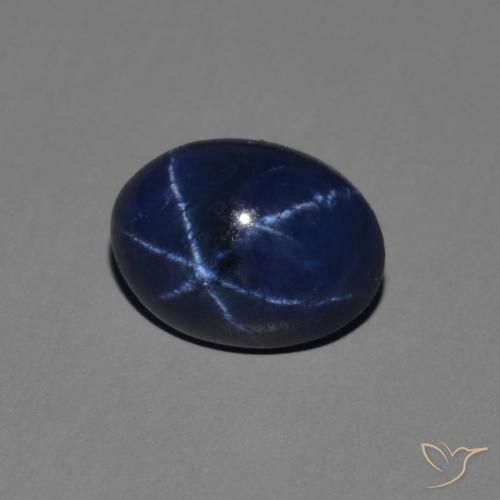 Saphir étoilé Bleu foncé naturelle ovale, 1.48 ct, Opaque