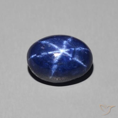 Saphir étoilé Bleu foncé naturelle ovale, 1.52 ct, Opaque