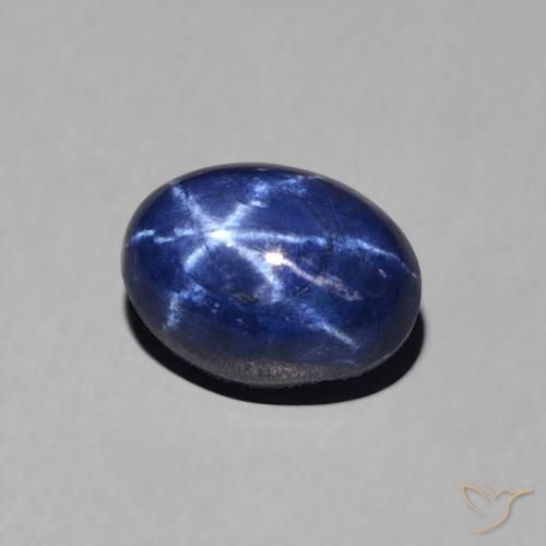 Saphir étoilé Bleu foncé naturelle ovale, 1.52 ct, Opaque