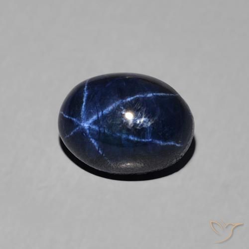 Saphir étoilé Bleu foncé naturelle ovale, 1.68 ct, Opaque