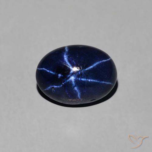 Saphir étoilé Bleu marine naturelle ovale, 1.36 ct, Opaque