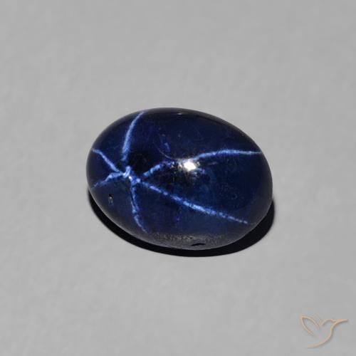 Saphir étoilé Bleu marine naturelle ovale, 1.36 ct, Opaque