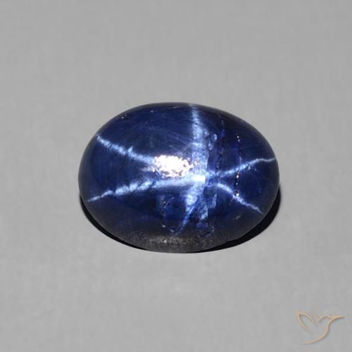 1.63ct Naturel Bleu foncé Saphir étoilé, ovale, Opaque