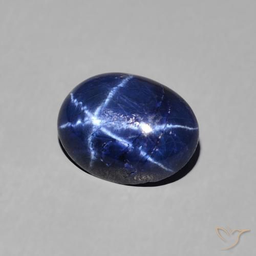 Saphir étoilé Bleu foncé naturelle ovale, 1.63 ct, Opaque
