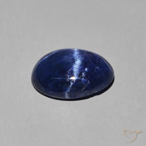 Saphir étoilé Bleu foncé naturelle ovale, 1.63 ct, Opaque