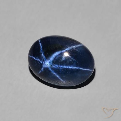 Saphir étoilé Bleu foncé naturelle ovale, 1.57 ct, Opaque
