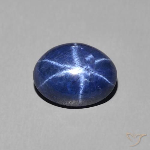 1.89ct Naturel Bleu foncé Saphir étoilé, ovale, Opaque