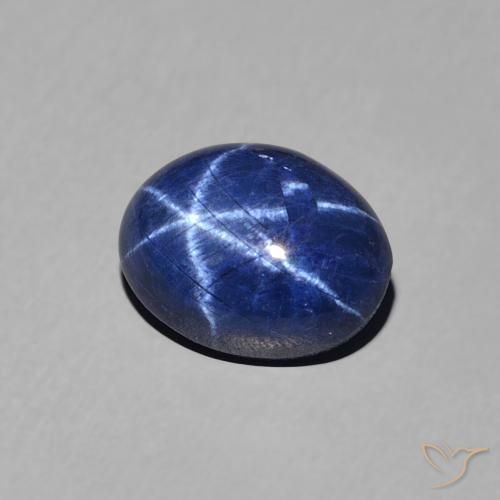 Saphir étoilé Bleu foncé naturelle ovale, 1.89 ct, Opaque