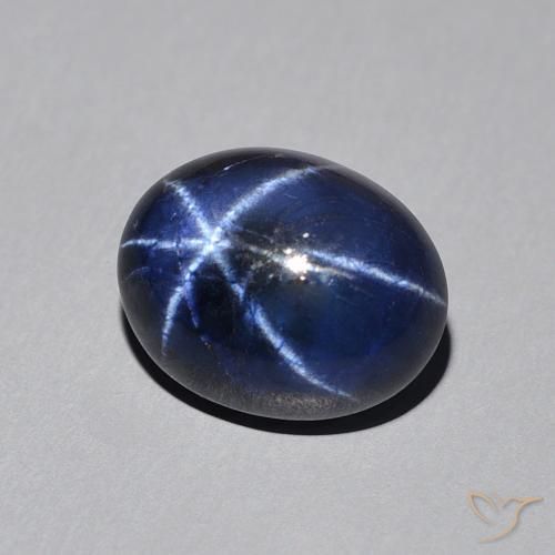 Saphir étoilé Bleu foncé naturelle ovale, 3.46 ct, Opaque