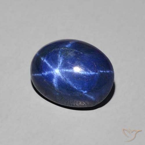 Saphir étoilé Bleu marine naturelle ovale, 2.76 ct, Opaque