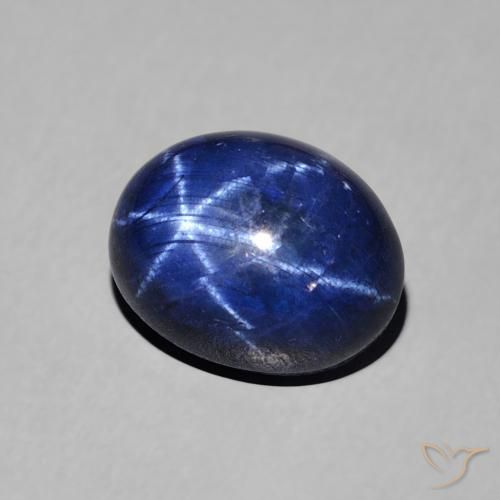 Saphir étoilé Bleu foncé naturelle ovale, 3.65 ct, Opaque
