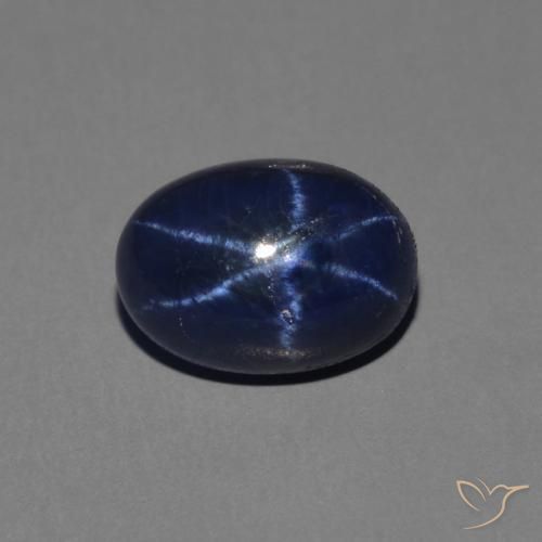 1.76ct Naturel Bleu foncé Saphir étoilé, ovale, Opaque