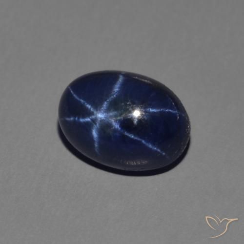 Saphir étoilé Bleu foncé naturelle ovale, 1.76 ct, Opaque