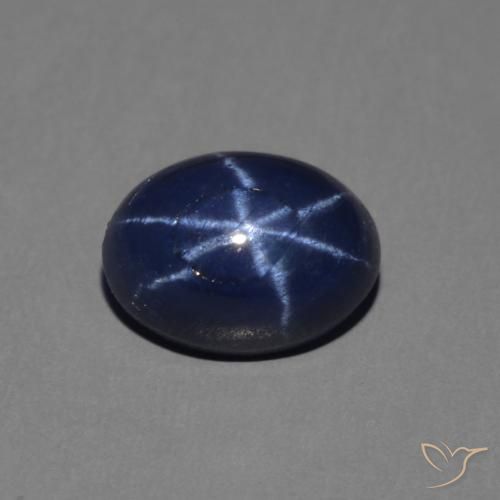 Saphir étoilé Bleu foncé naturelle ovale, 1.52 ct, Opaque