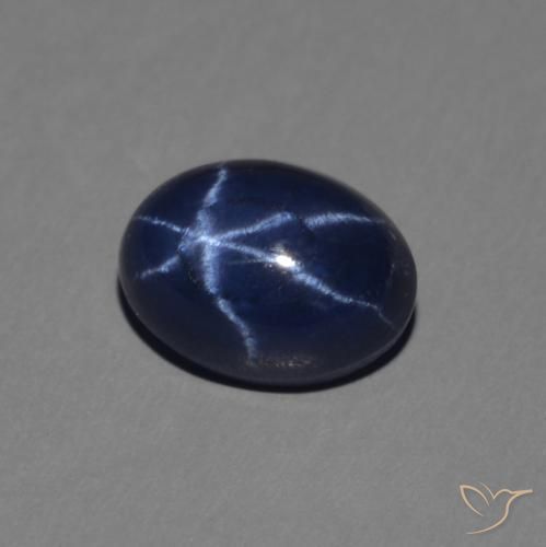 Saphir étoilé Bleu foncé naturelle ovale, 1.52 ct, Opaque