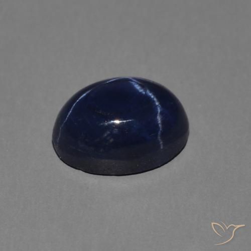 Saphir étoilé Bleu foncé naturelle ovale, 1.52 ct, Opaque