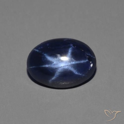Saphir étoilé Bleu foncé naturelle ovale, 1.39 ct, Opaque