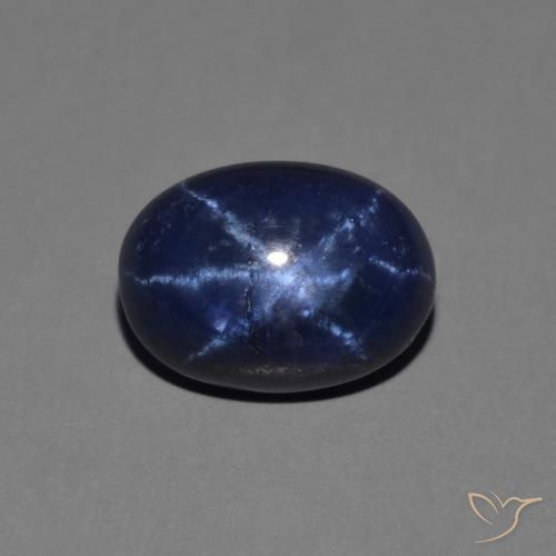 Saphir étoilé Bleu foncé naturelle ovale, 1.64 ct, Opaque