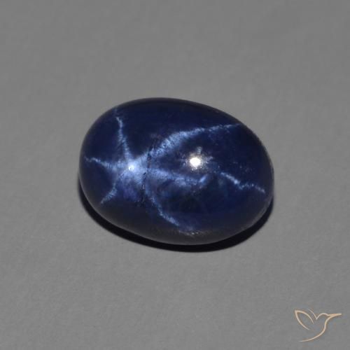 Saphir étoilé Bleu foncé naturelle ovale, 1.64 ct, Opaque