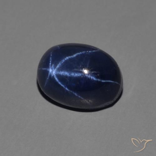 Saphir étoilé Bleu foncé naturelle ovale, 1.77 ct, Opaque