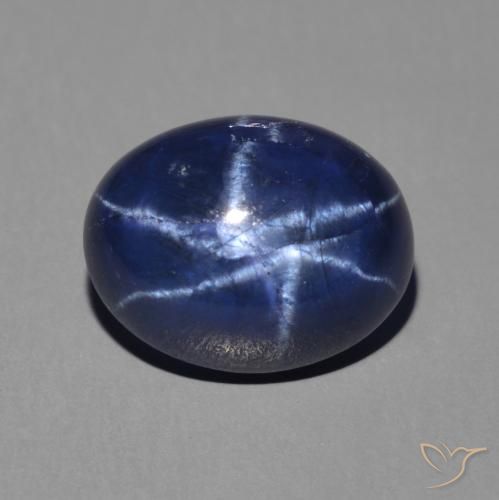 3.06ct Naturel Bleu foncé Saphir étoilé, ovale, Opaque