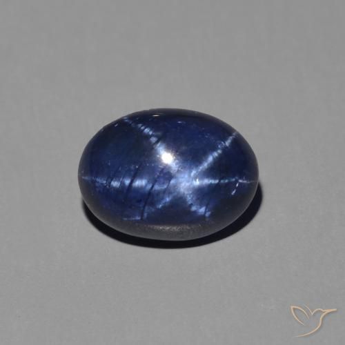 1.47ct Naturel Bleu foncé Saphir étoilé, ovale, Opaque