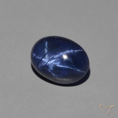 Saphir étoilé Bleu foncé naturelle ovale, 1.47 ct, Opaque