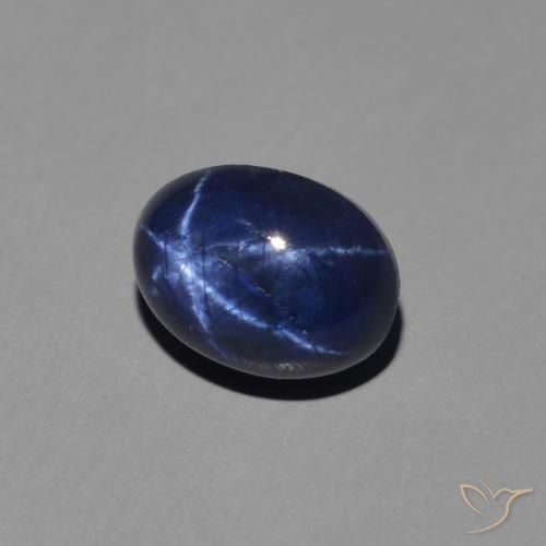 Saphir étoilé Bleu foncé naturelle ovale, 1.60 ct, Opaque