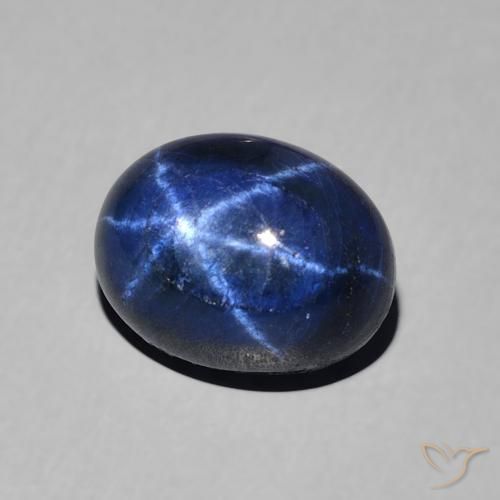 Saphir étoilé Bleu foncé naturelle ovale, 3.22 ct, Opaque