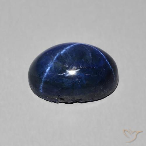 Saphir étoilé Bleu foncé naturelle ovale, 3.22 ct, Opaque
