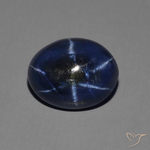 Saphir étoilé Bleu foncé naturelle ovale, 2.89 ct, Opaque