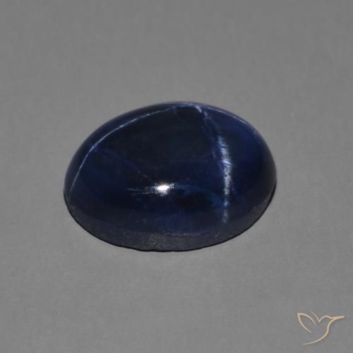 Saphir étoilé Bleu foncé naturelle ovale, 2.89 ct, Opaque
