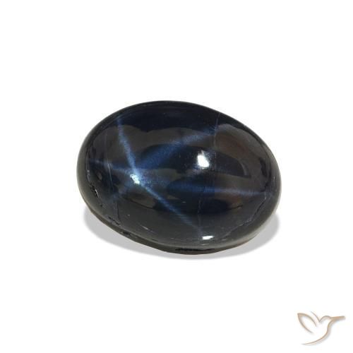 Saphir étoilé Bleu foncé naturelle Coupe ovale, 4.64 ct, Opaque