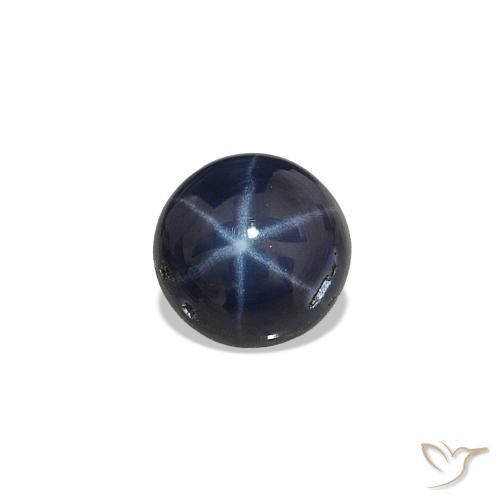 Saphir étoilé Bleu marine profond naturelle Coupe roude, 0.53 ct, Opaque