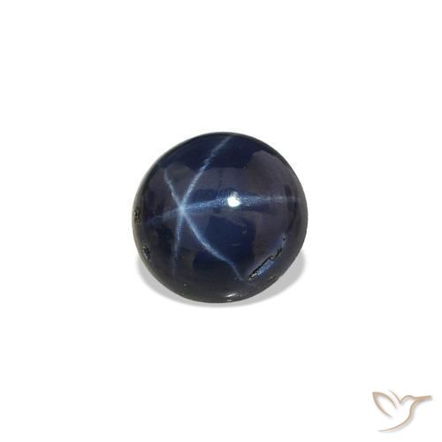 Saphir étoilé Bleu marine profond naturelle Coupe roude, 0.53 ct, Opaque