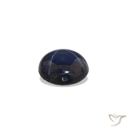 Saphir étoilé Bleu marine profond naturelle Coupe roude, 0.53 ct, Opaque