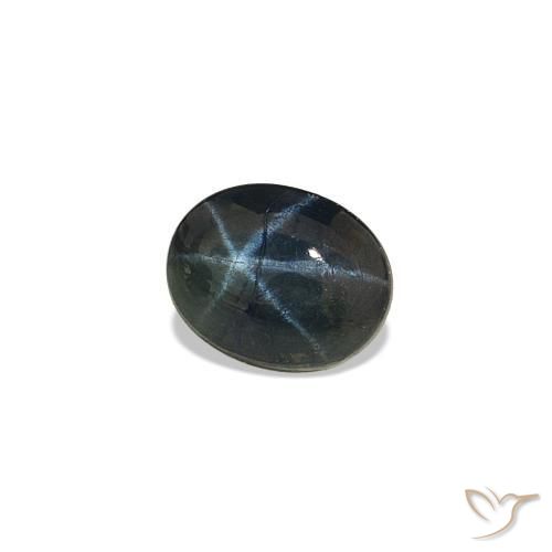 Saphir étoilé Bleu nuit naturelle Coupe ovale, 0.58 ct, Opaque
