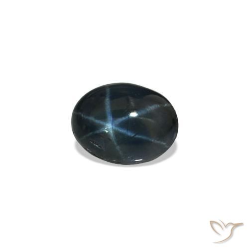 Saphir étoilé Bleu foncé naturelle ovale, 0.47 ct, Opaque