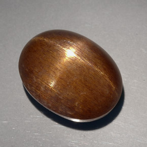 Pierre de soleil étoilée marron naturelle coupe ovale, 23,68 ct, opaque