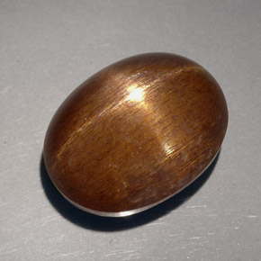 Pierre de soleil étoilée marron naturelle coupe ovale, 23,68 ct, opaque
