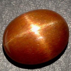 Pierre de soleil étoilée marron naturelle coupe ovale, 27,65 ct, opaque