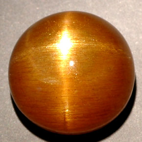 Pierre de soleil étoilée Brun doré naturelle Coupe roude, 5.43 ct, Opaque