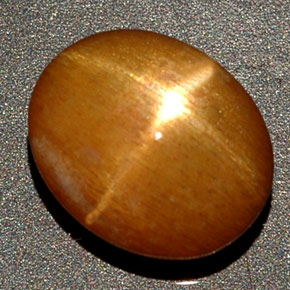 Pierre de soleil étoilée Brun doré naturelle Coupe ovale, 4.20 ct, Opaque