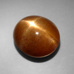 Pierre de soleil étoilée marron naturelle coupe ovale, 14,95 ct, opaque