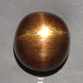 Pierre de soleil étoilée marron doré naturelle coupe ovale, 6,18 ct, opaque