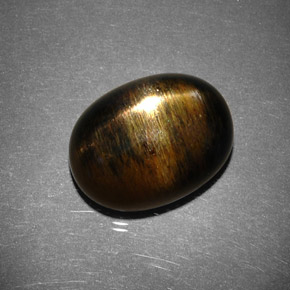 Pierre de soleil étoilée brun doré naturelle coupe ovale, 11,53 ct, opaque