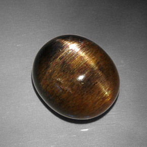 Pierre de soleil étoilée marron naturelle coupe ovale, 12,68 ct, opaque
