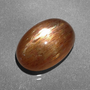 Pierre de soleil étoilée marron naturelle coupe ovale, 3,15 ct, opaque