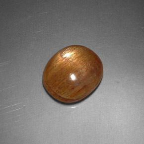Pierre de soleil étoilée marron naturelle coupe ovale, 1,62 ct, opaque